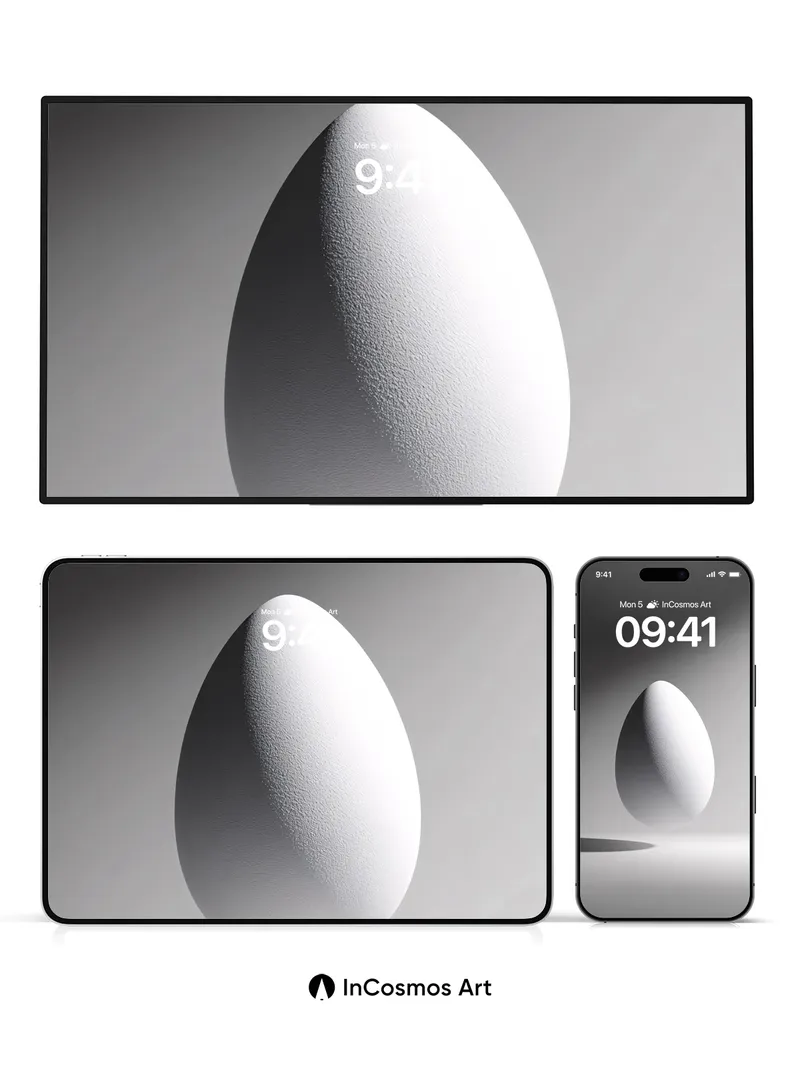 Suspended Silence Wallpaper with Floating Egg