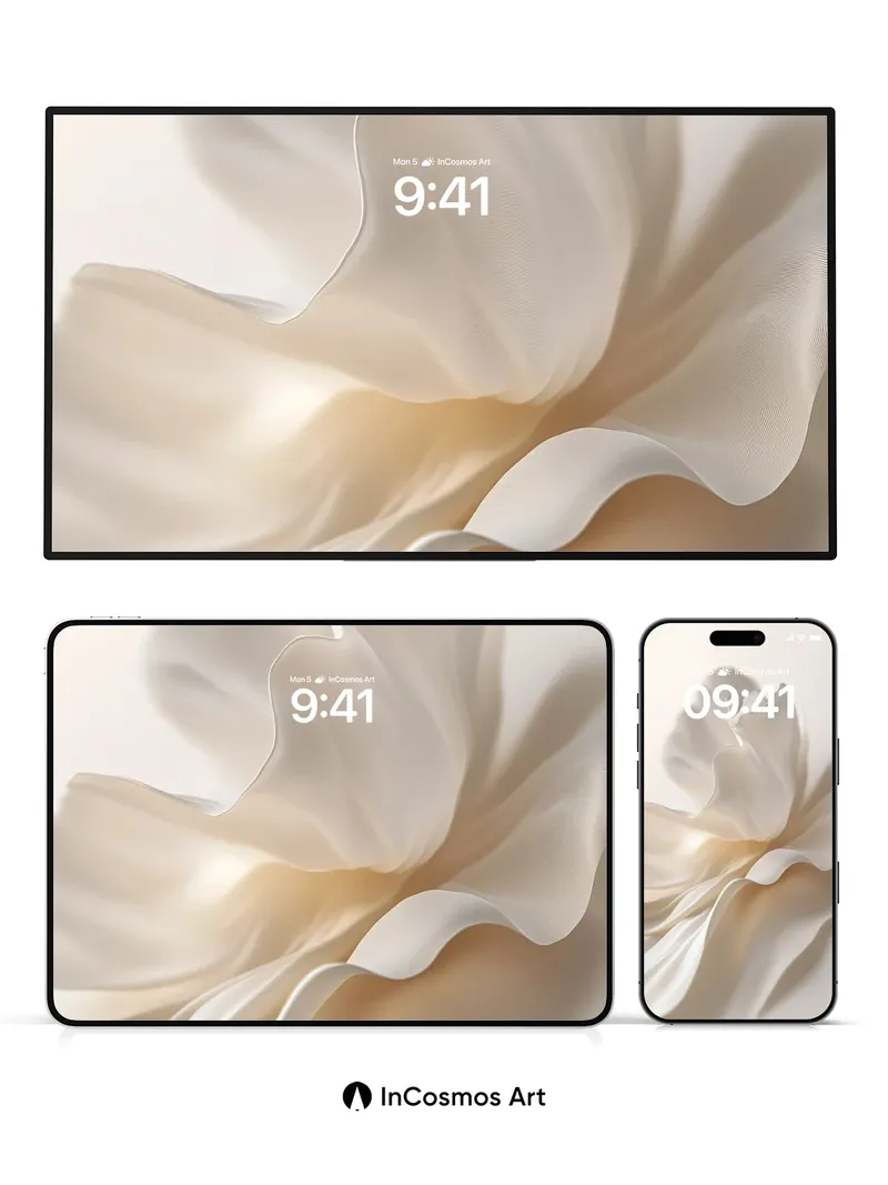 Luminous Silk Wallpaper with Ethereal Fold