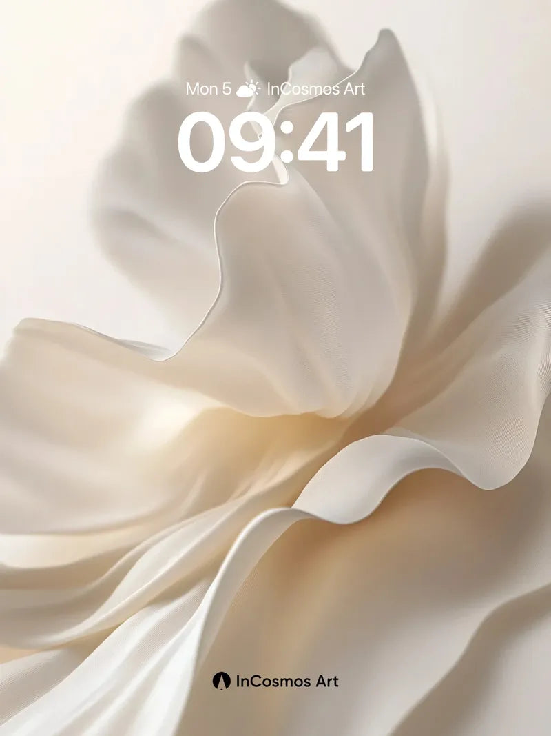 Luminous Silk Wallpaper with Ethereal Fold