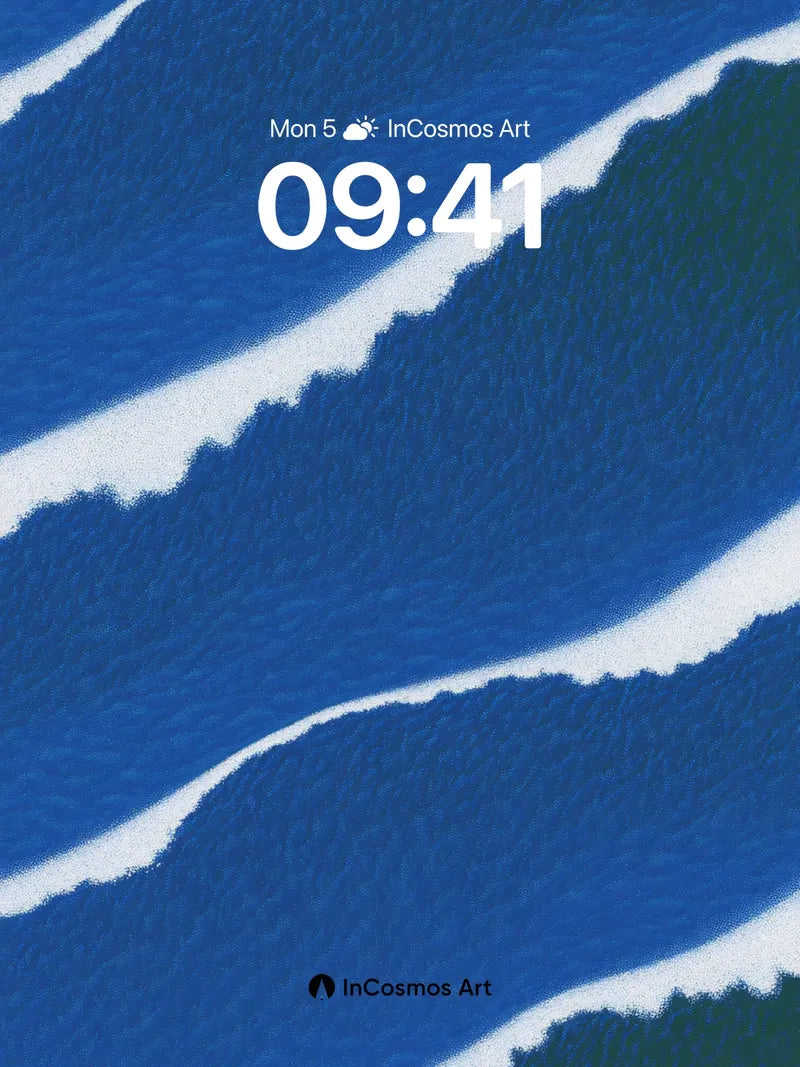 Oceanic Pulse Wallpaper with Foaming Lines wallpaper for iPhone, iPad & Mac