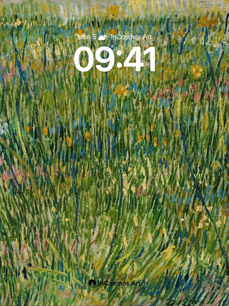 Whispering Meadow Wallpaper with Van Gogh's Brushfire
