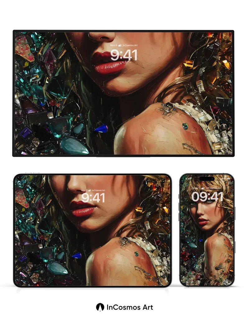 Crystal Veil Wallpaper with Shimmering Fragments