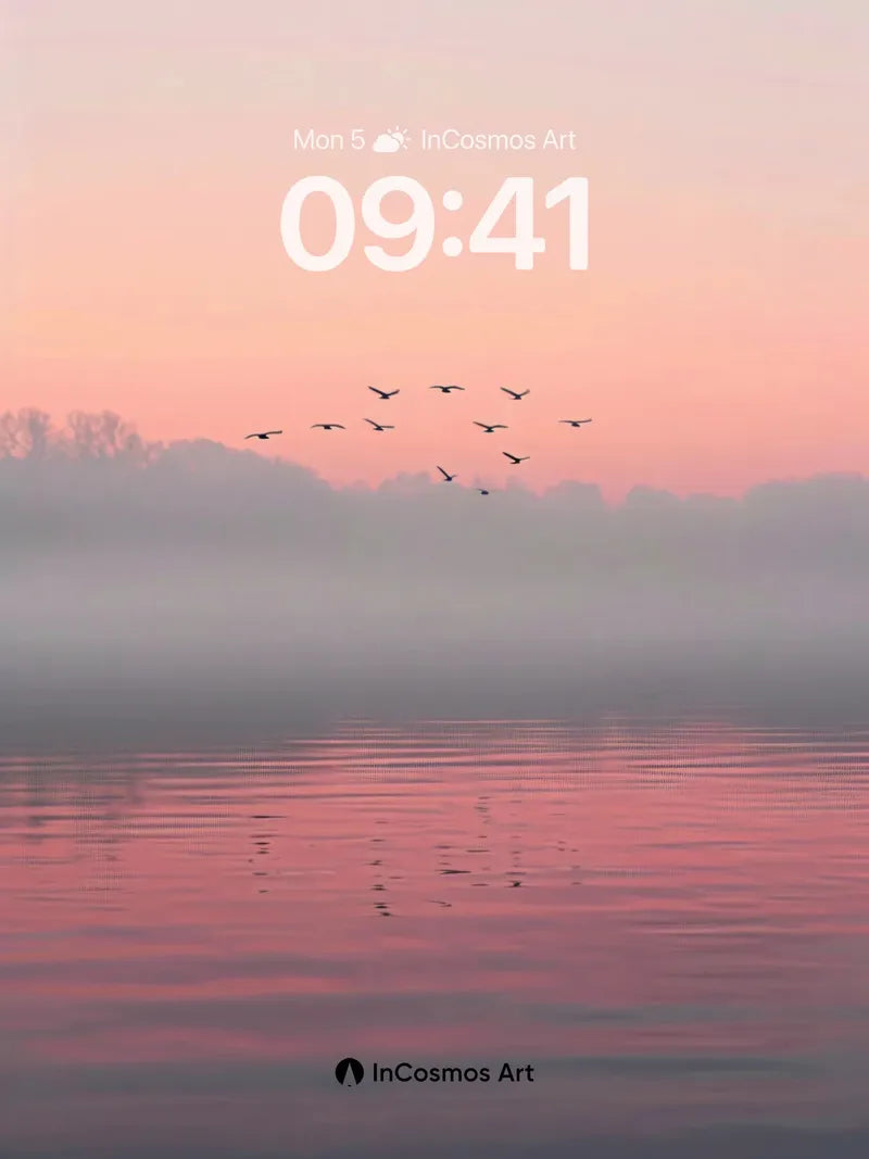 Serenity Mirage Wallpaper with Flock Reflection