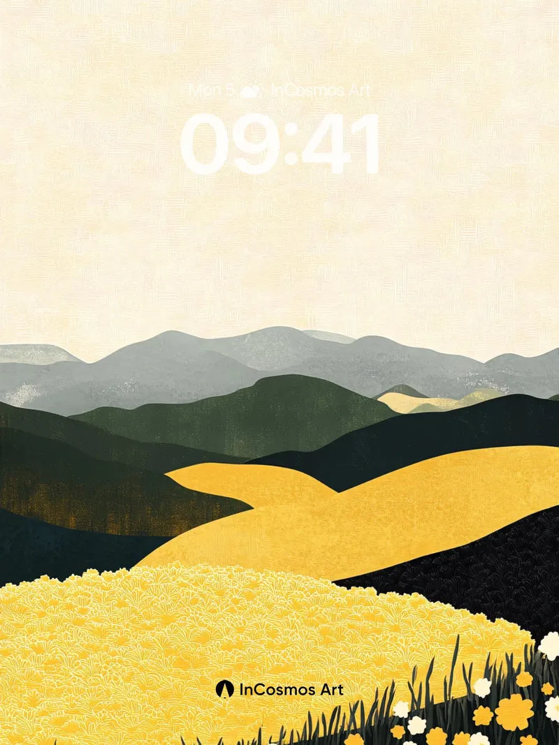 Golden Hush Wallpaper with Mountain Whisper