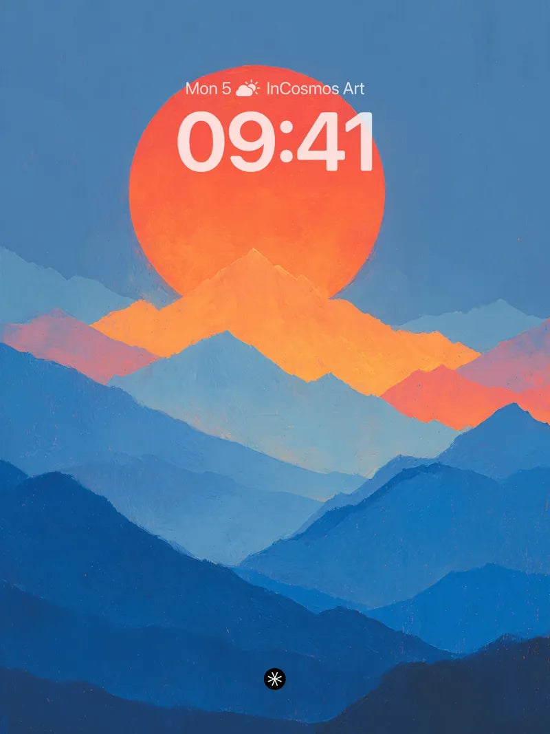 Serene Mountain Silhouette Wallpaper in Warm Haze wallpaper for iPhone, iPad & Mac