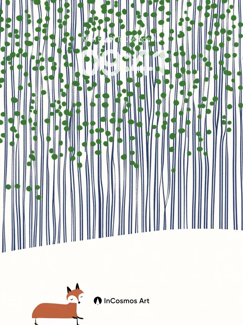 Whispering Forest Wallpaper with Sleeping Fox