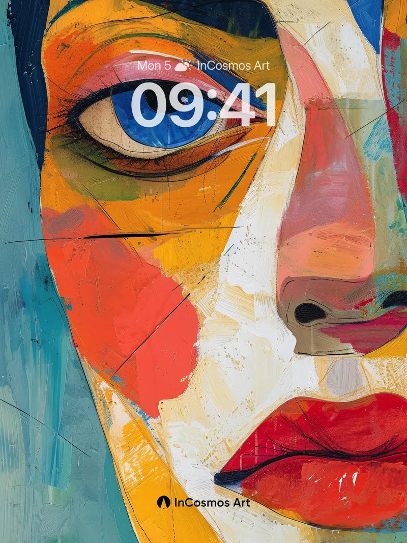 Cubist Flame Wallpaper with Painted Pulse wallpaper for iPhone, iPad & Mac
