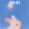 Soft Hush Rabbit Wallpaper with Celestial Glow wallpaper for iPhone, iPad & Mac