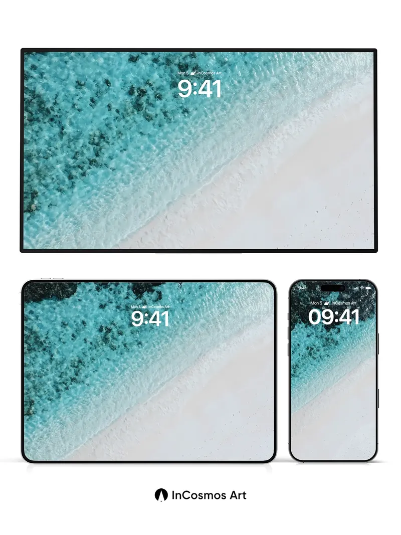 Serenity Shore Wallpaper with Turquoise Embrace