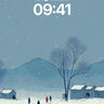 Serenity Snowfall Wallpaper with Distant Peaks wallpaper for iPhone, iPad & Mac