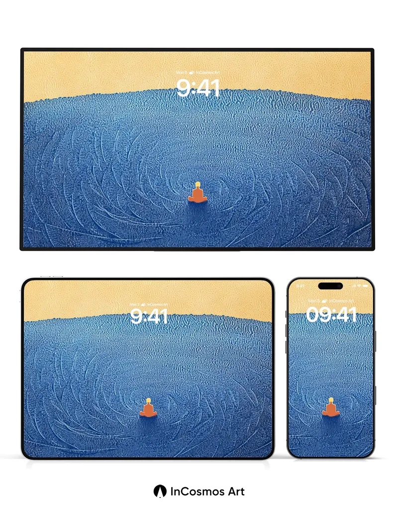 Serenity Spiral Wallpaper with Sand Ripples