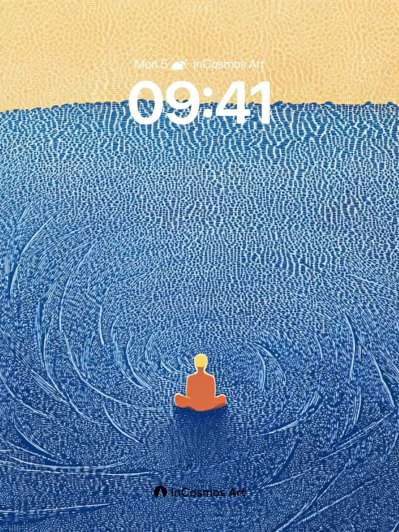 Serenity Spiral Wallpaper with Sand Ripples