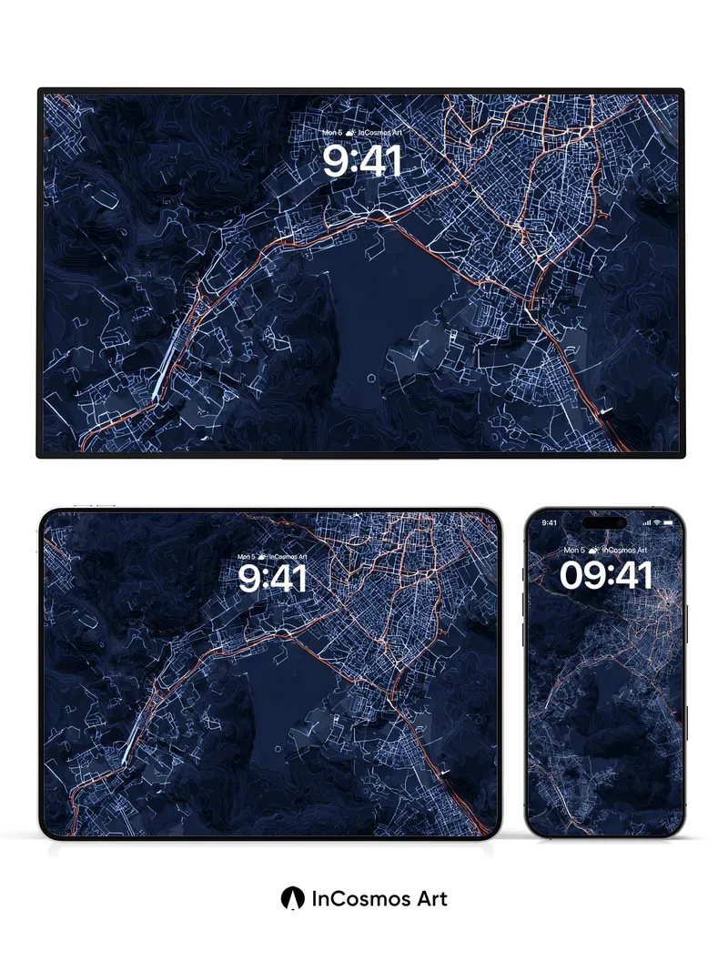 Midnight Circuit Wallpaper with Glowing Veins