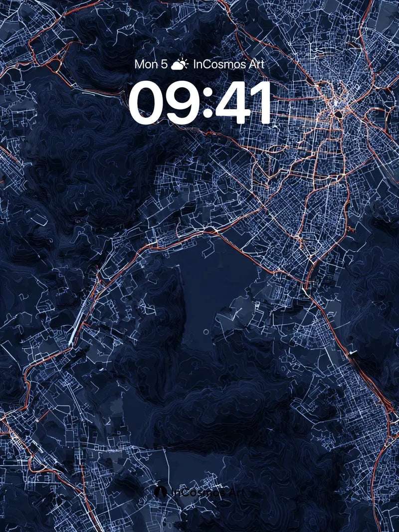 Midnight Circuit Wallpaper with Glowing Veins