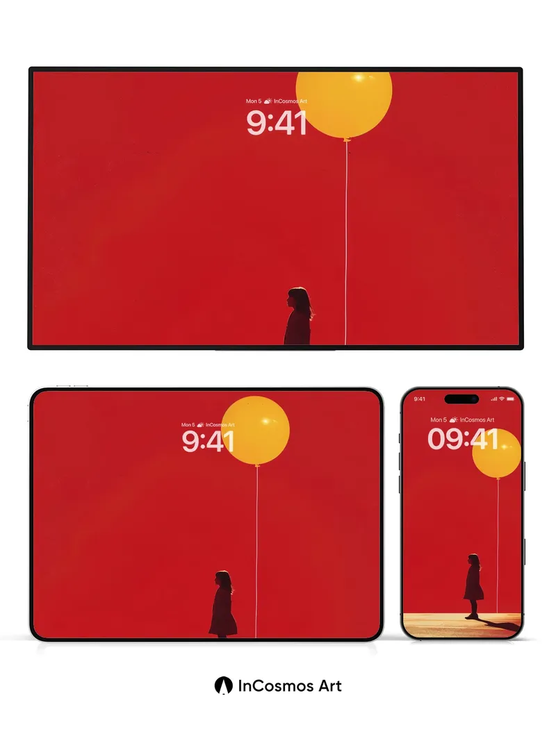 Solitary Echo Wallpaper with Floating Gold Orb