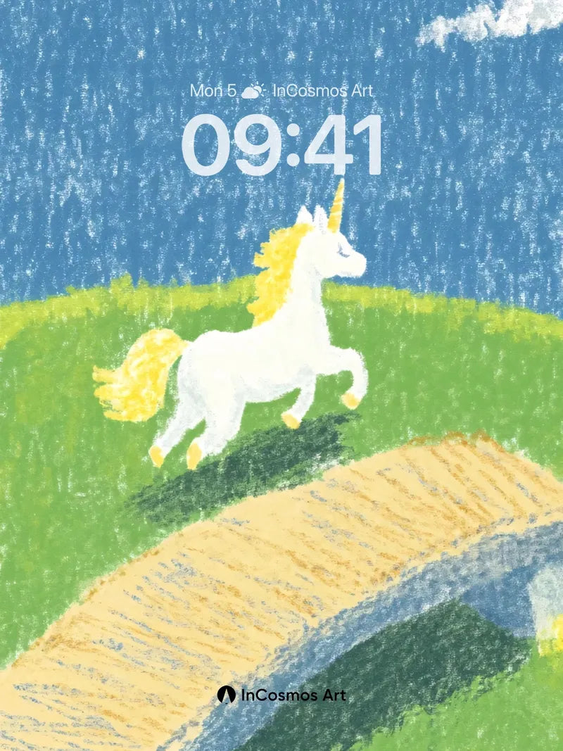 Whispering Unicorn Wallpaper with Golden Mane