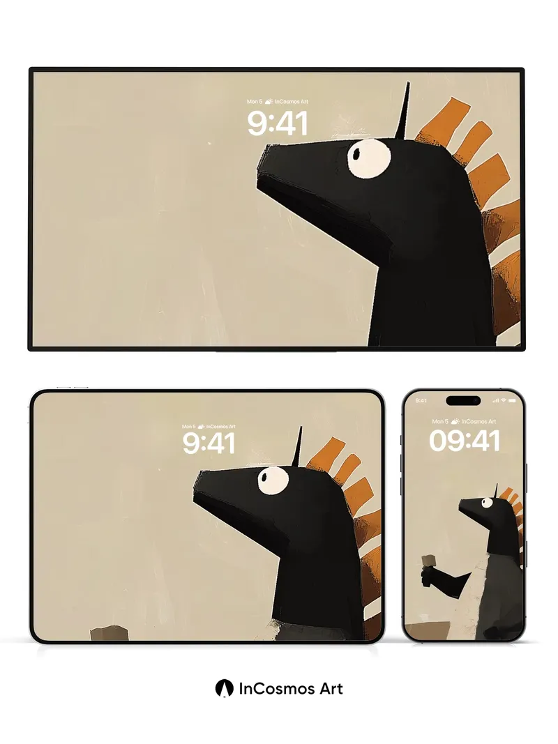 Whispering Dino Wallpaper with Stone Hammer