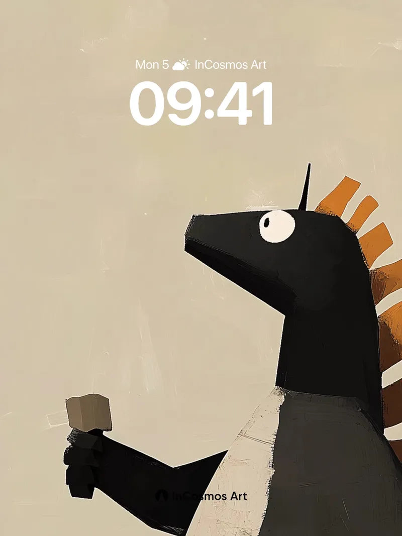 Whispering Dino Wallpaper with Stone Hammer