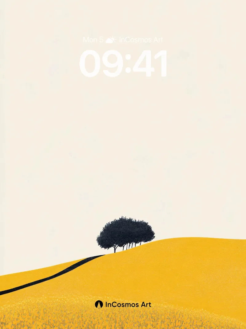 Golden Hush Wallpaper with Solitary Grove