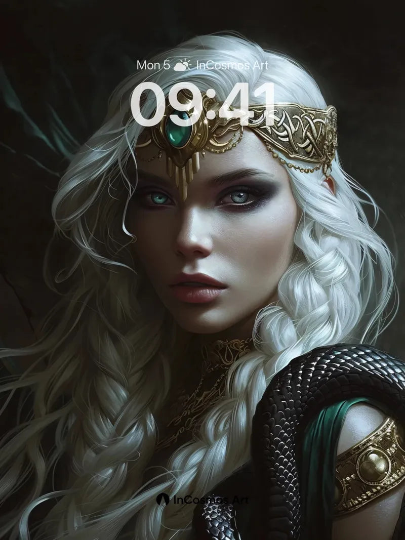 Ethereal Queen Wallpaper with Emerald Crown