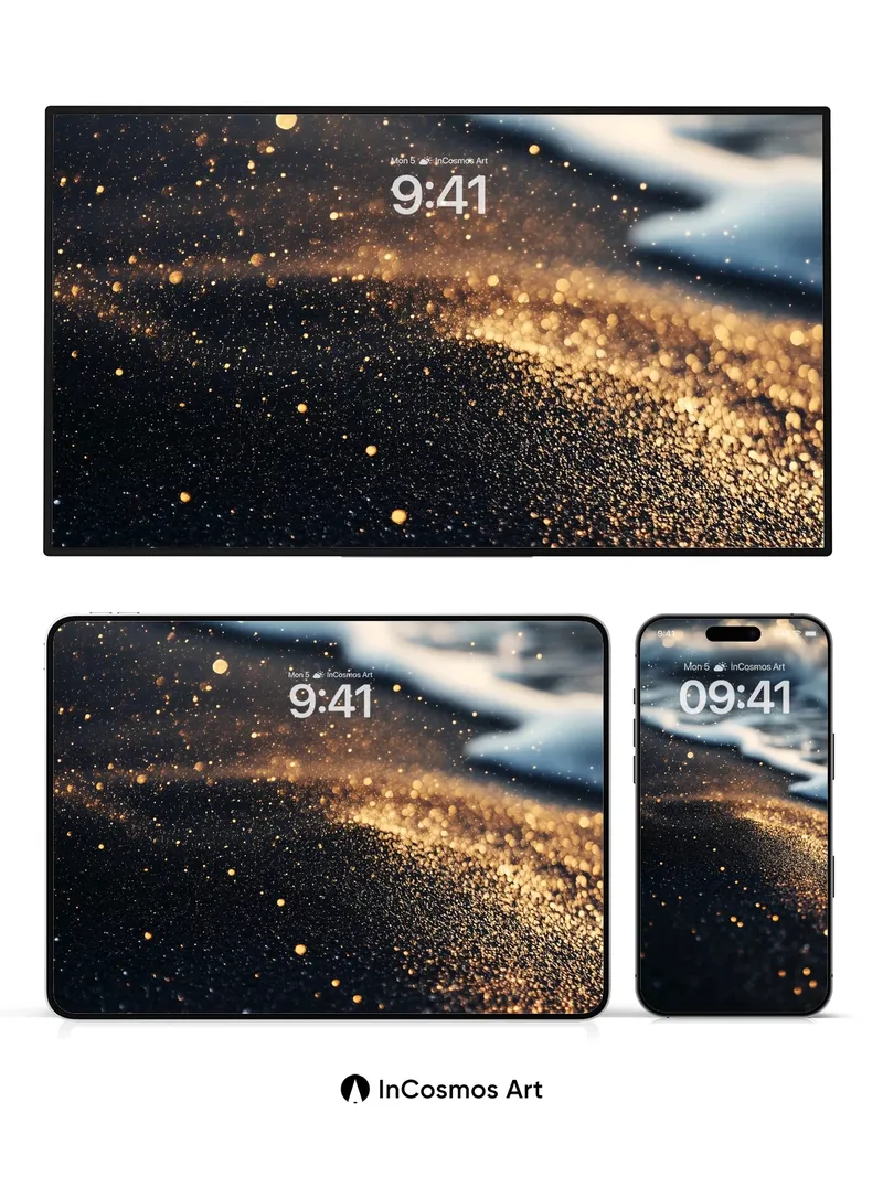 Golden Whisper Wallpaper with Sparkling Sand