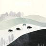 Silent Pasture Wallpaper with Inked Cows wallpaper for iPhone, iPad & Mac