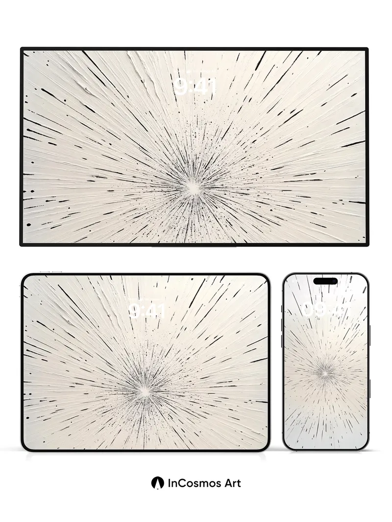 Cosmic Burst Wallpaper with Starfield Motion