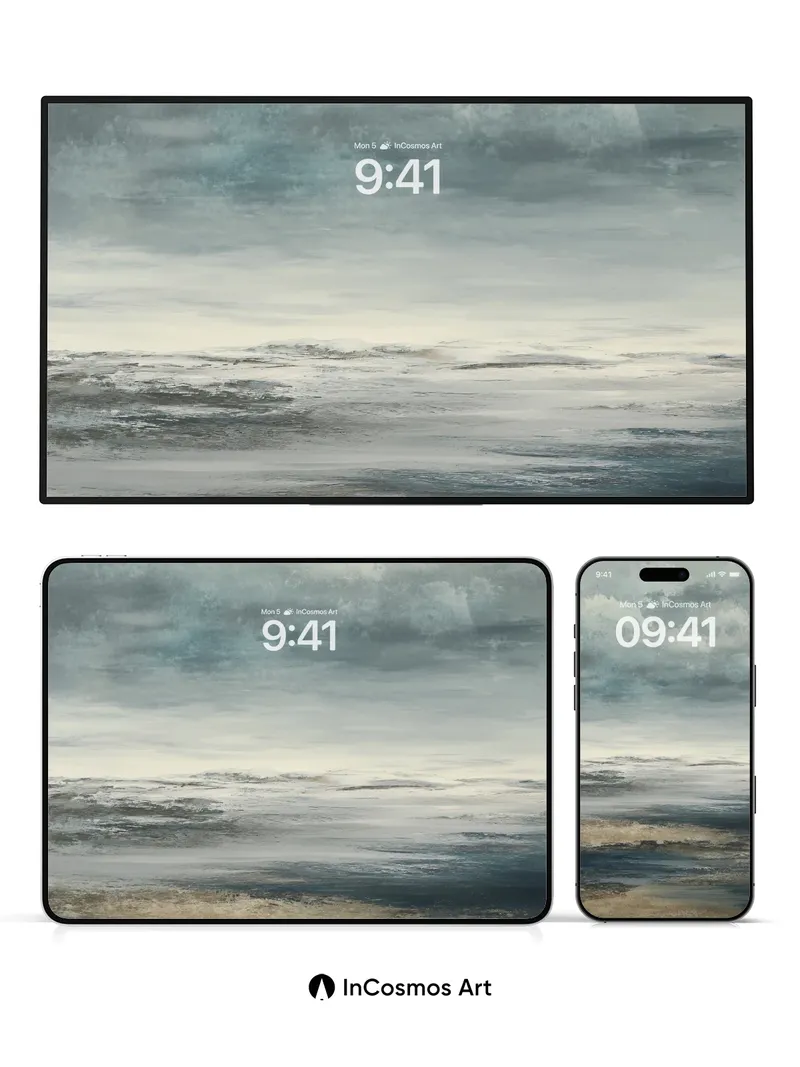 Storm-Whispered Seascape Wallpaper with Weathered Canvas