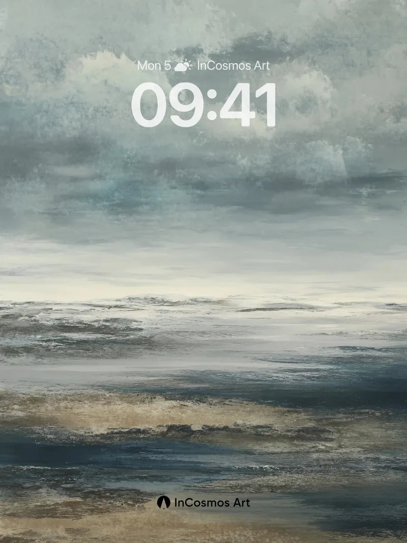 Storm-Whispered Seascape Wallpaper with Weathered Canvas wallpaper for iPhone, iPad & Mac