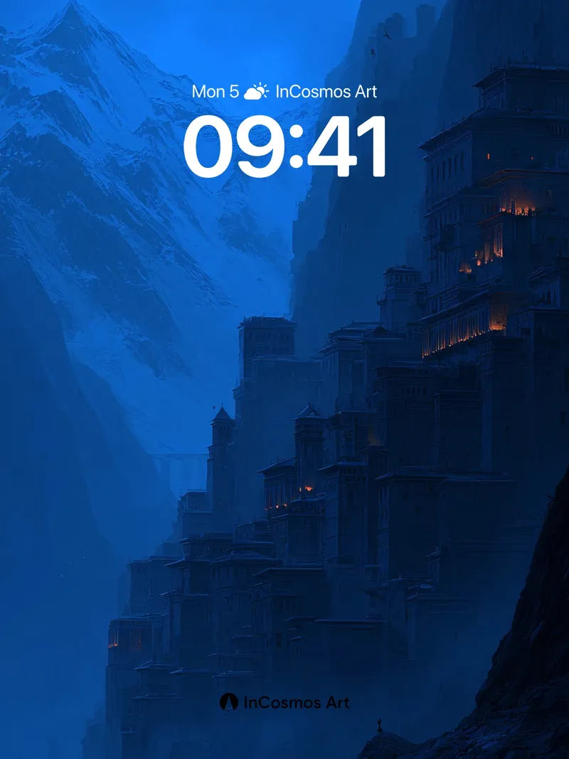 Frostbound Citadel Wallpaper with Whispering Lights