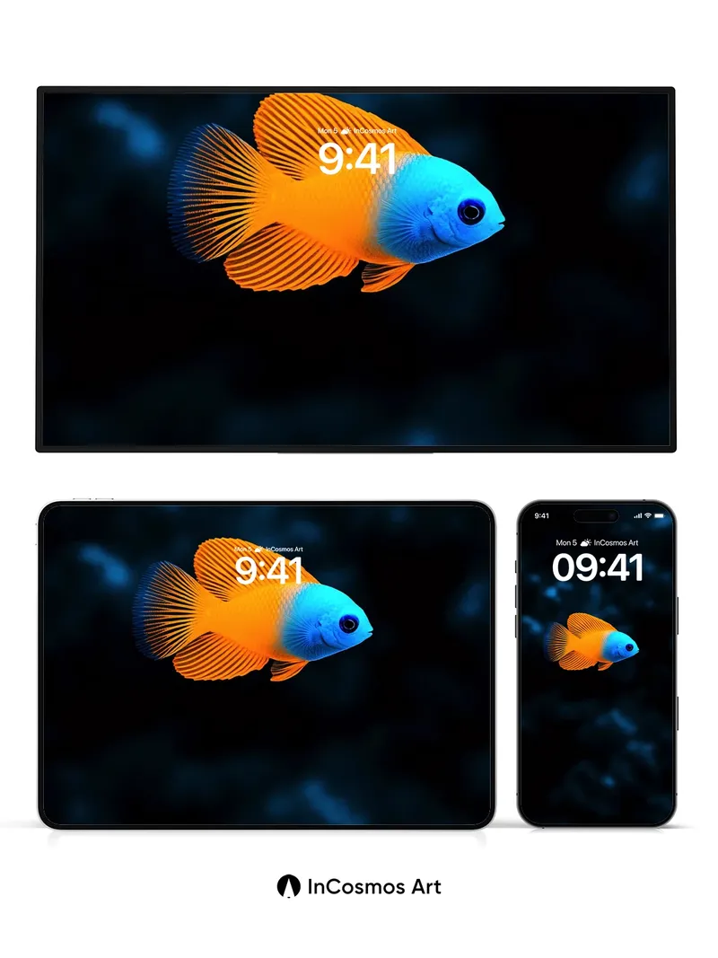 Neon Mirage Wallpaper with Electric Scales