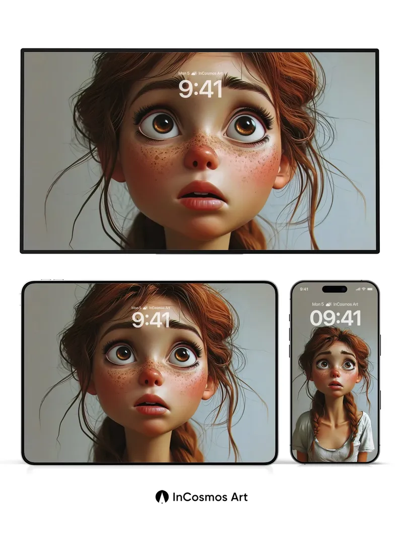 Wonder-Struck Eyes Wallpaper with Freckled Light