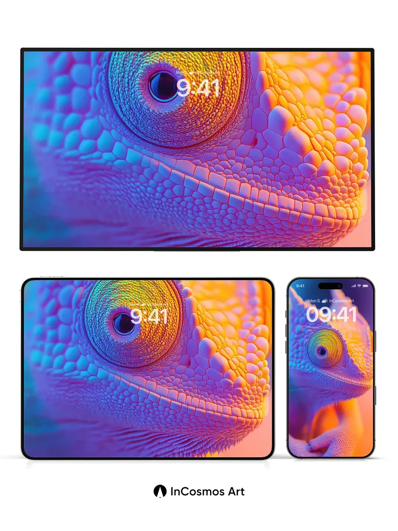 Chameleon Mirage Wallpaper with Rainbow Skin