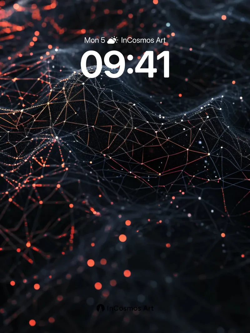 Neon Web Wallpaper with Pulse Lines