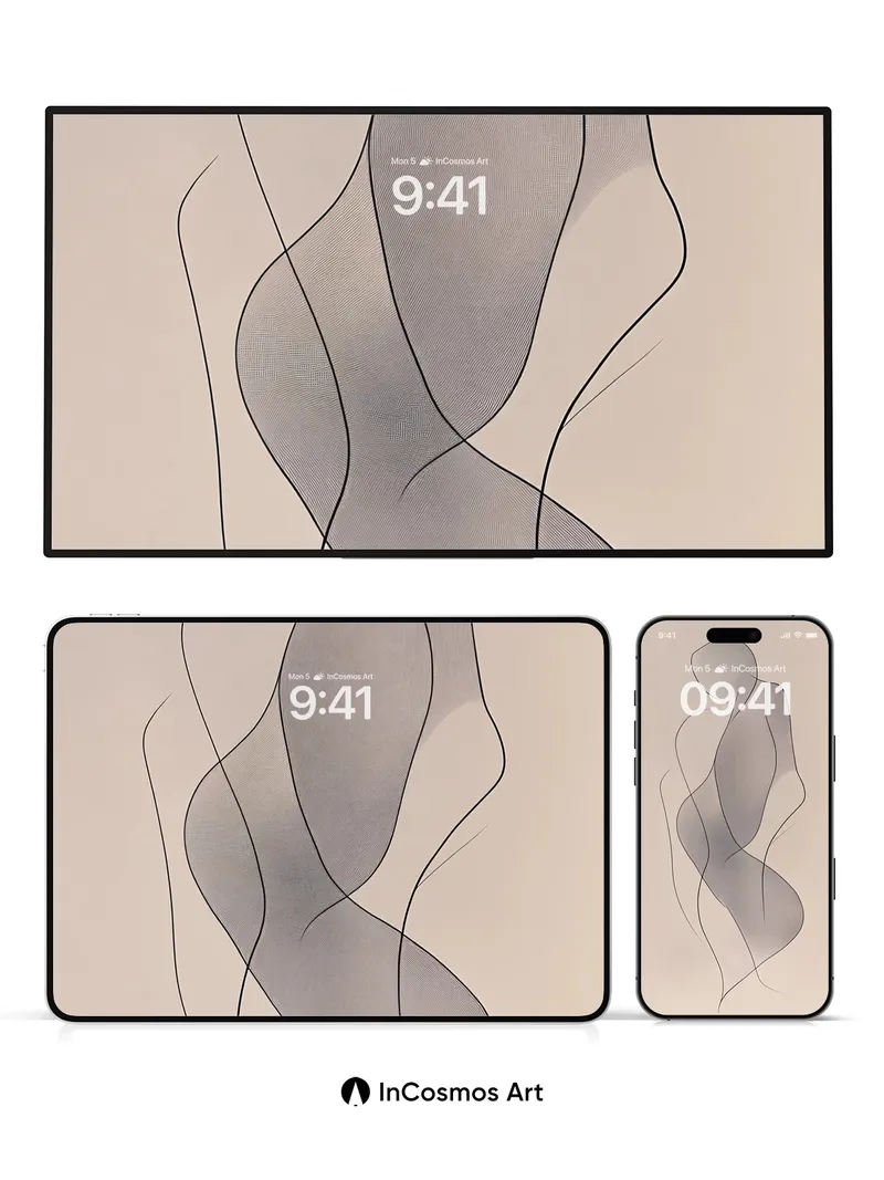 Silken Contour Wallpaper with Whispering Lines