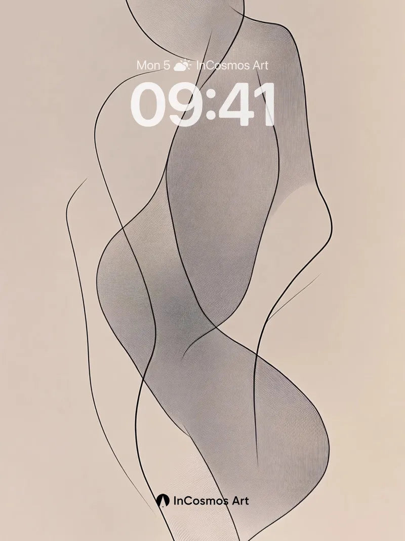 Silken Contour Wallpaper with Whispering Lines