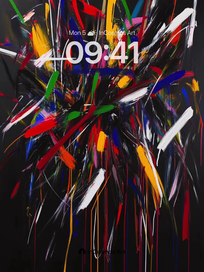 Explosive Chroma Wallpaper with Dynamic Splatter