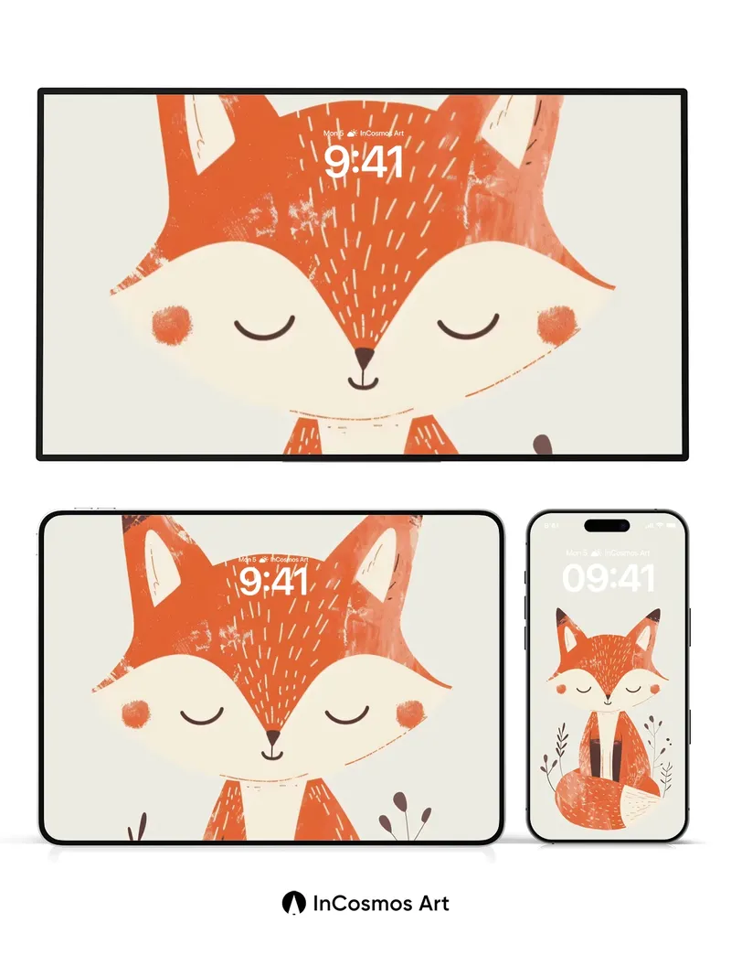 Serenity Fox Wallpaper with Whispering Leaves