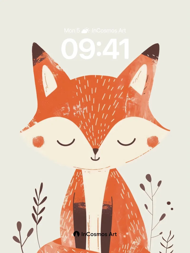 Serenity Fox Wallpaper with Whispering Leaves