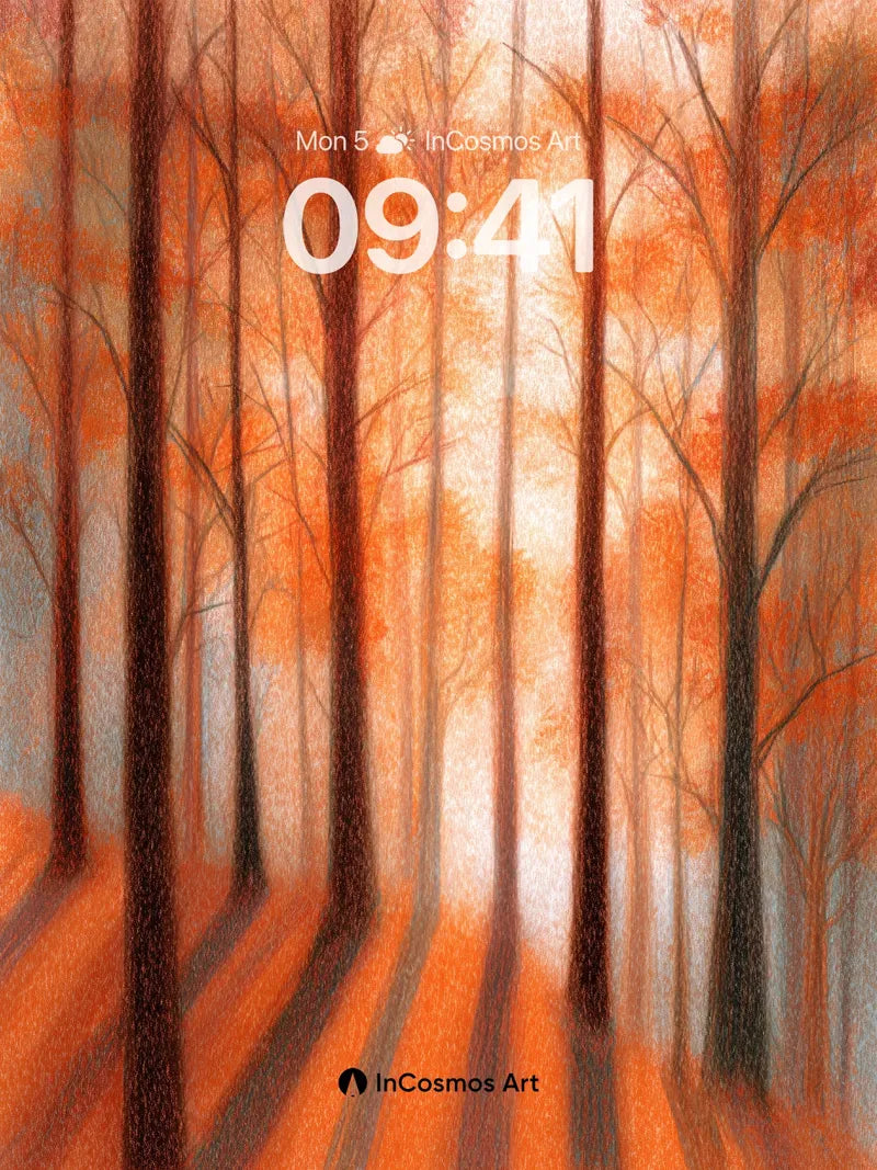 Autumn Hush Wallpaper with Whispering Trunks wallpaper for iPhone, iPad & Mac