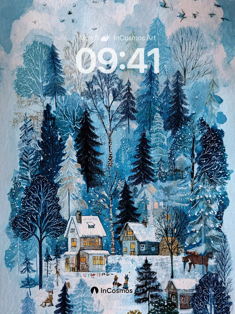 Frosted Forest Wallpaper with Moonlit Whispers