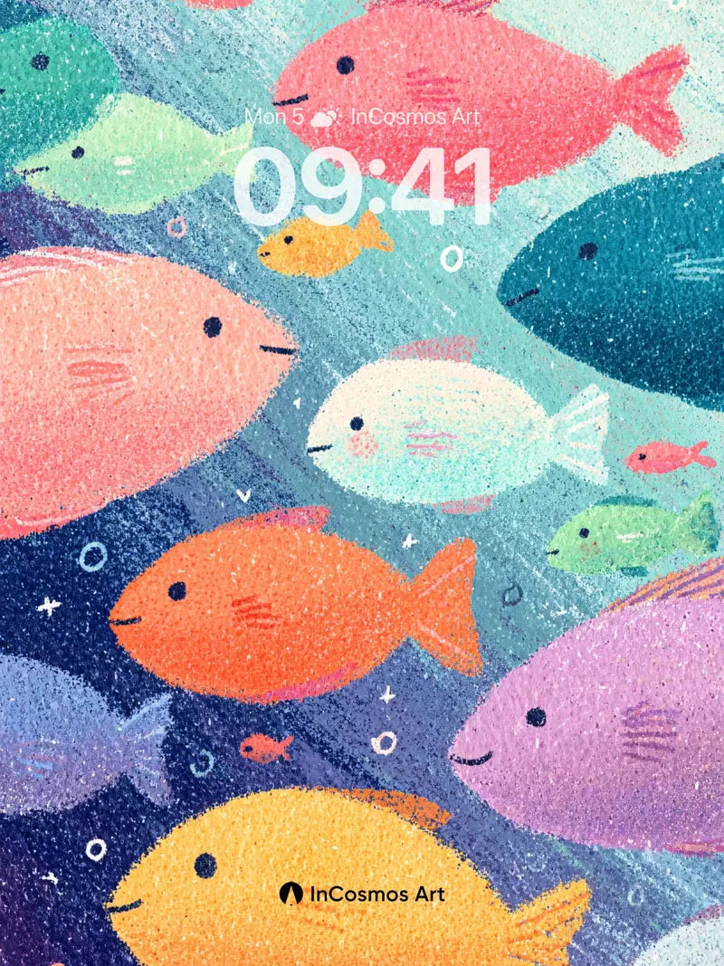 Whispering Coral Wallpaper with Floating Light wallpaper for iPhone, iPad & Mac