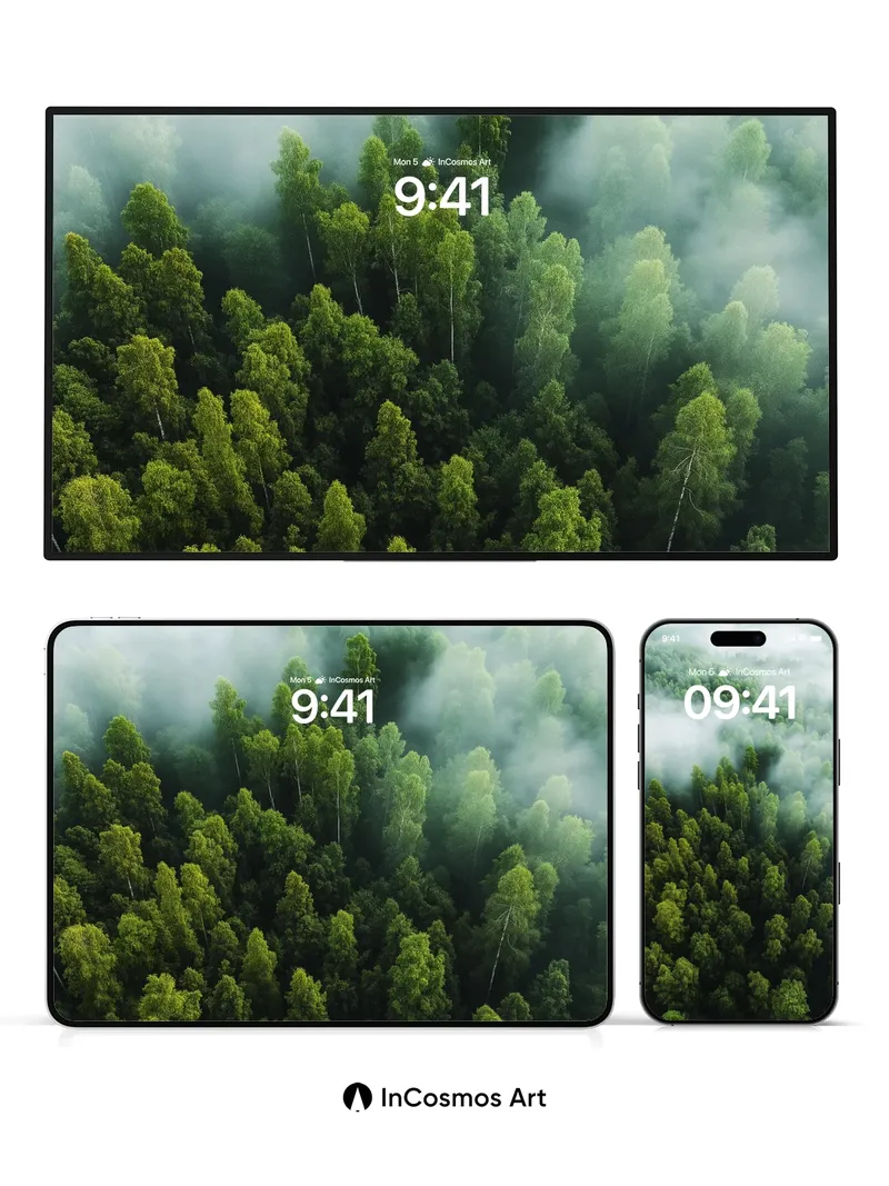 Mist-Crowned Forest Wallpaper with Whispering Canopy