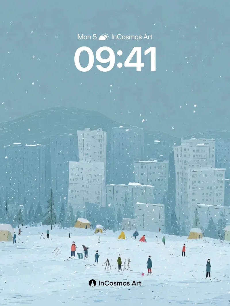 Frozen Echo Wallpaper with Snowfall Silence