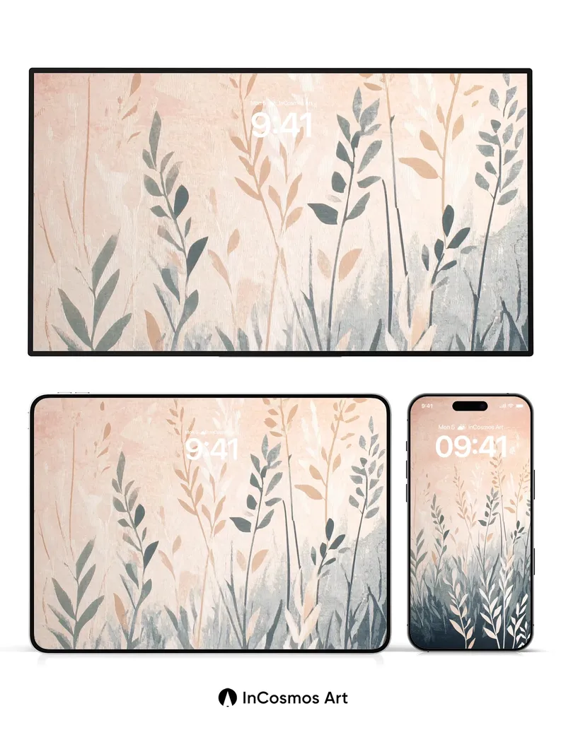 Serenity Meadow Wallpaper with Whispering Leaves