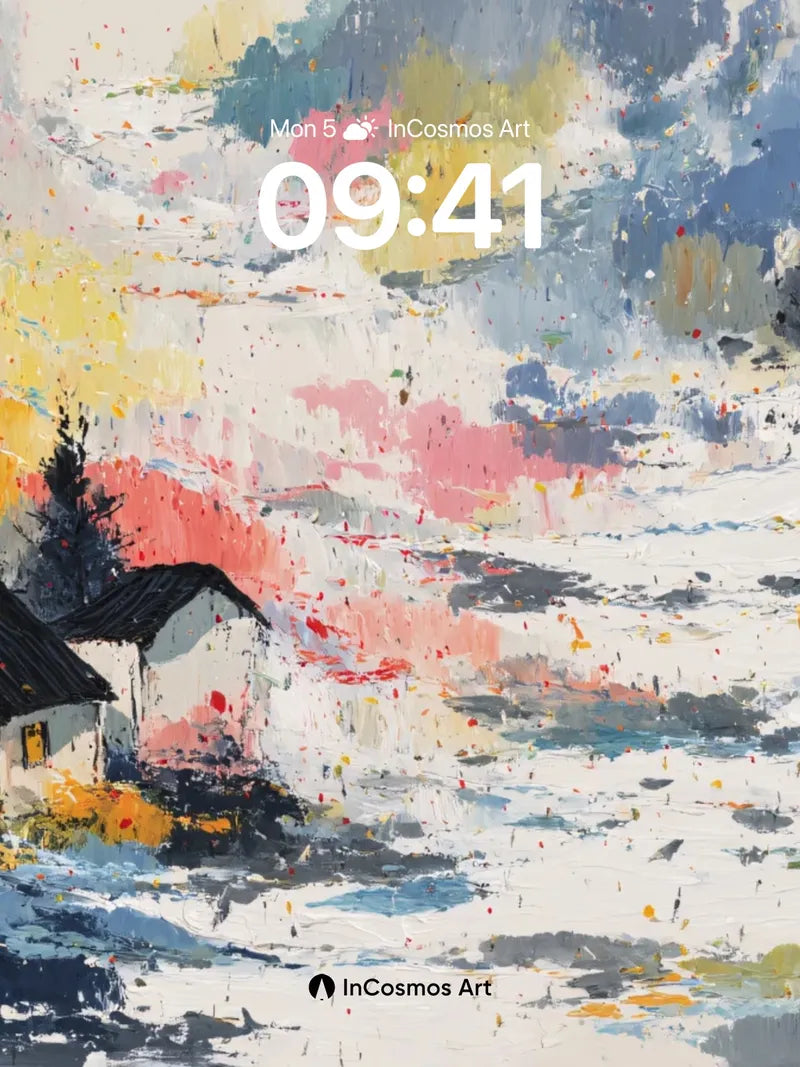 Whispering Snowfall Wallpaper with Autumn Hues