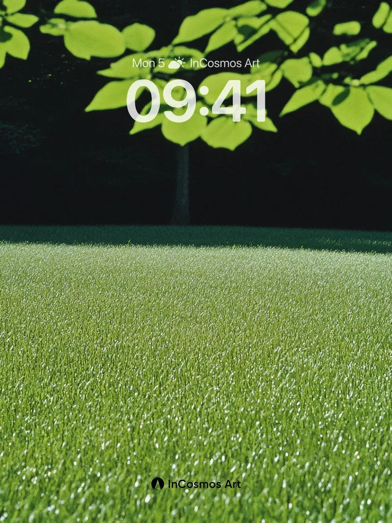 Serene Canopy Wallpaper with Sunlit Grass