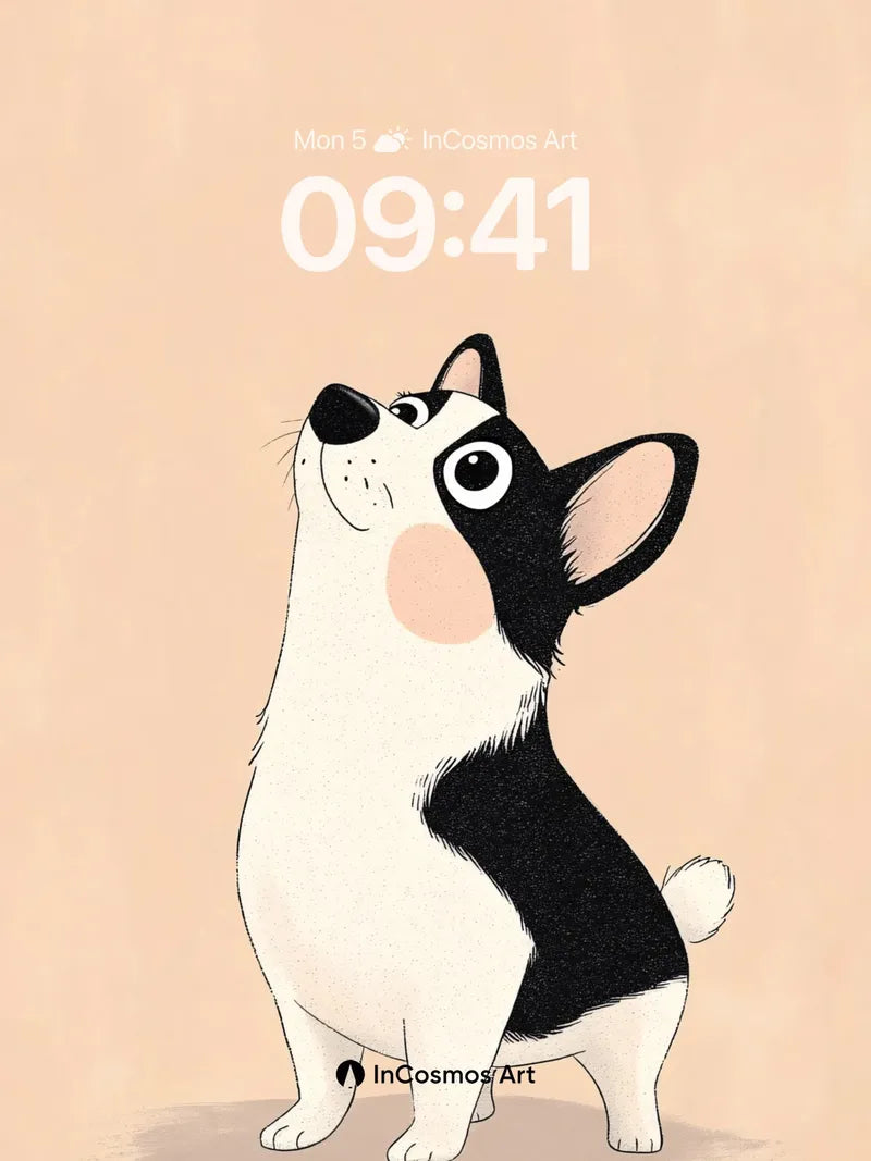 Whimsical Corgi Wallpaper with Velvet Ears wallpaper for iPhone, iPad & Mac