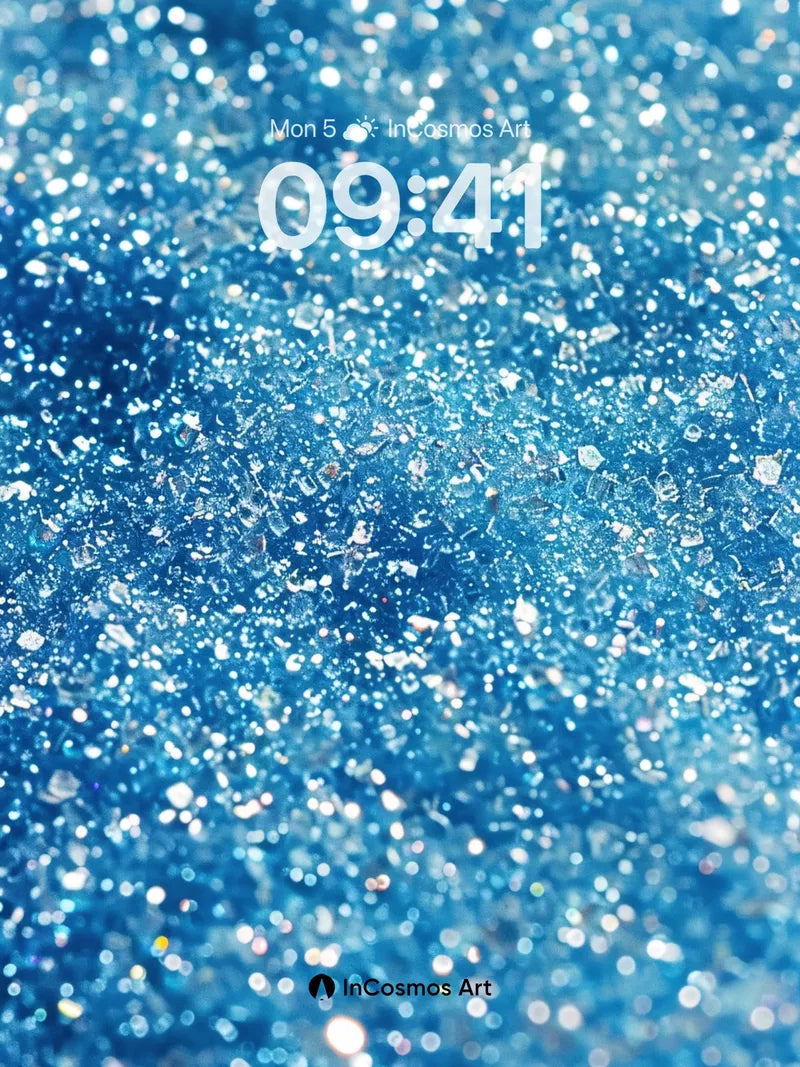 Luminous Ice Crystal Wallpaper with Sparkling Depth