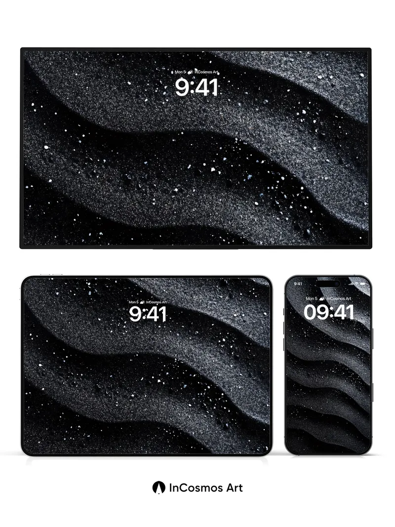 Cosmic Sand Dune Wallpaper with Starlit Texture